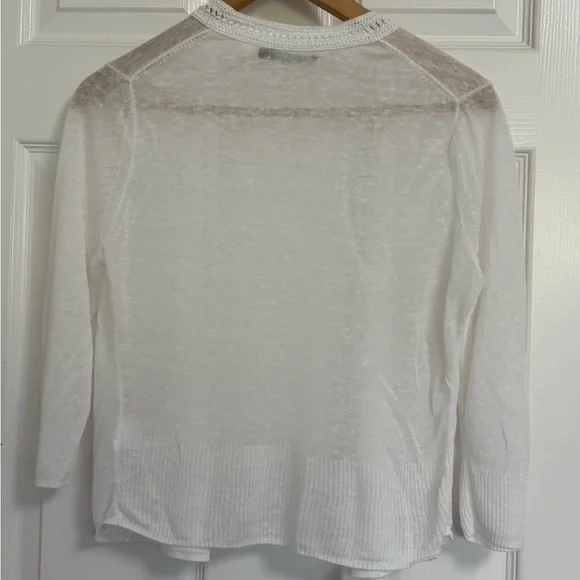 NIC+ZOE Linen White Textured Knit Top - Picture 2 of 5